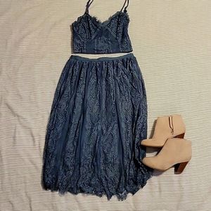 BOGO FREE till Sunday!Xhilaration crop top skirt midi set